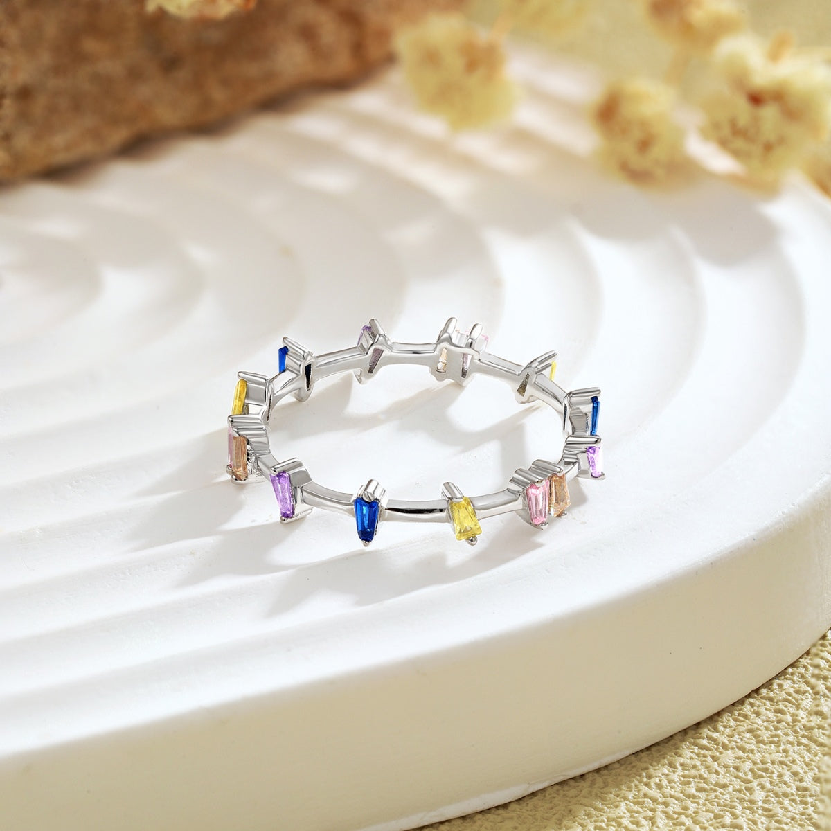 [Lumi Jewelry]Unique Trapezoid Cut Daily Ring