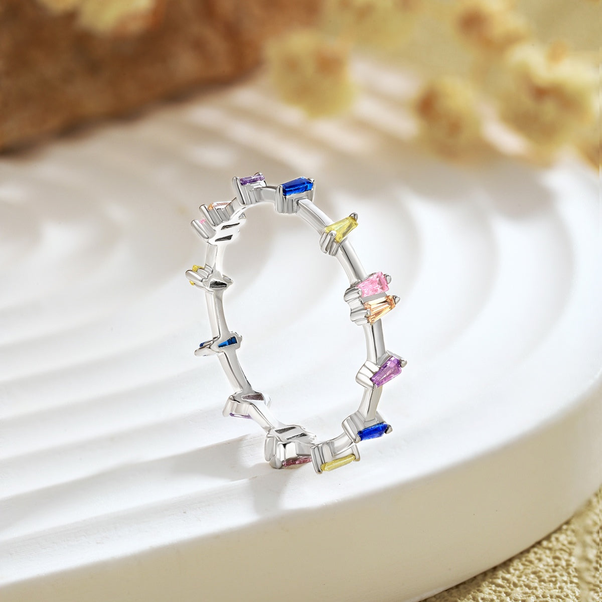 [Lumi Jewelry]Unique Trapezoid Cut Daily Ring