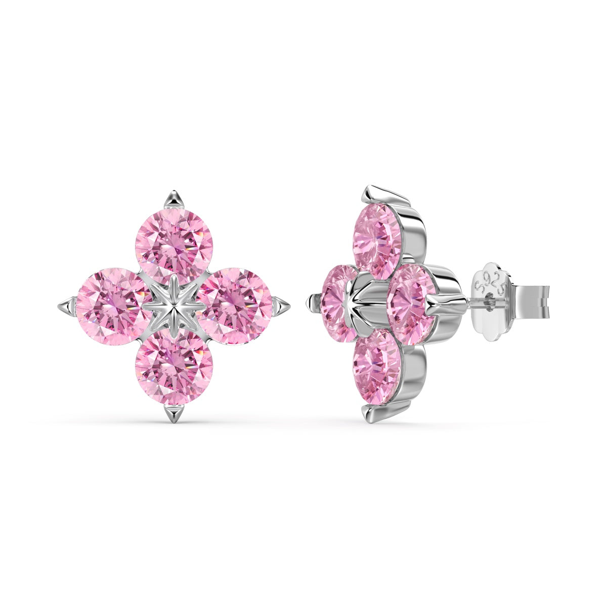 [Lumi Jewelry]Four-Leaf Clover Eight-Pointed Star Earrings