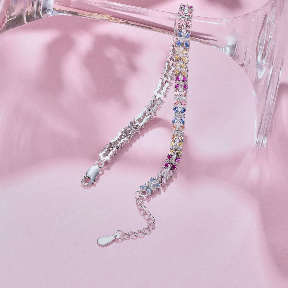 [Lumi Jewelry]Radiant Colorful Emerald Cut Party Bracelet