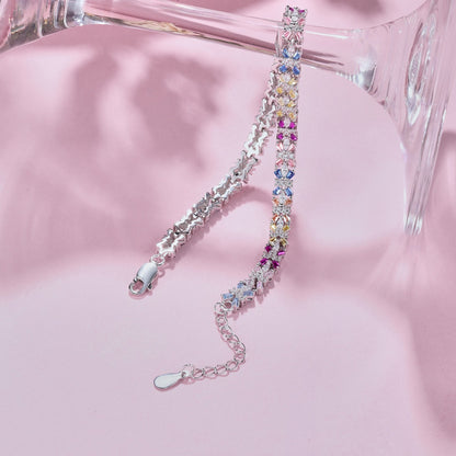 [Lumi Jewelry]Radiant Colorful Emerald Cut Party Bracelet