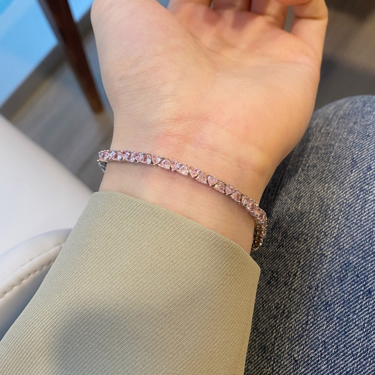 [Lumi Jewelry]Dazzling Romantic Heart Shape Lover Bracelet