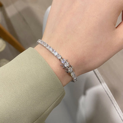 [Lumi Jewelry]Luxurious Ornate Round Cut Tennis Bracelet