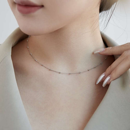 [Lumi Jewelry]Small Bead Clavicle Chain Simple Necklace