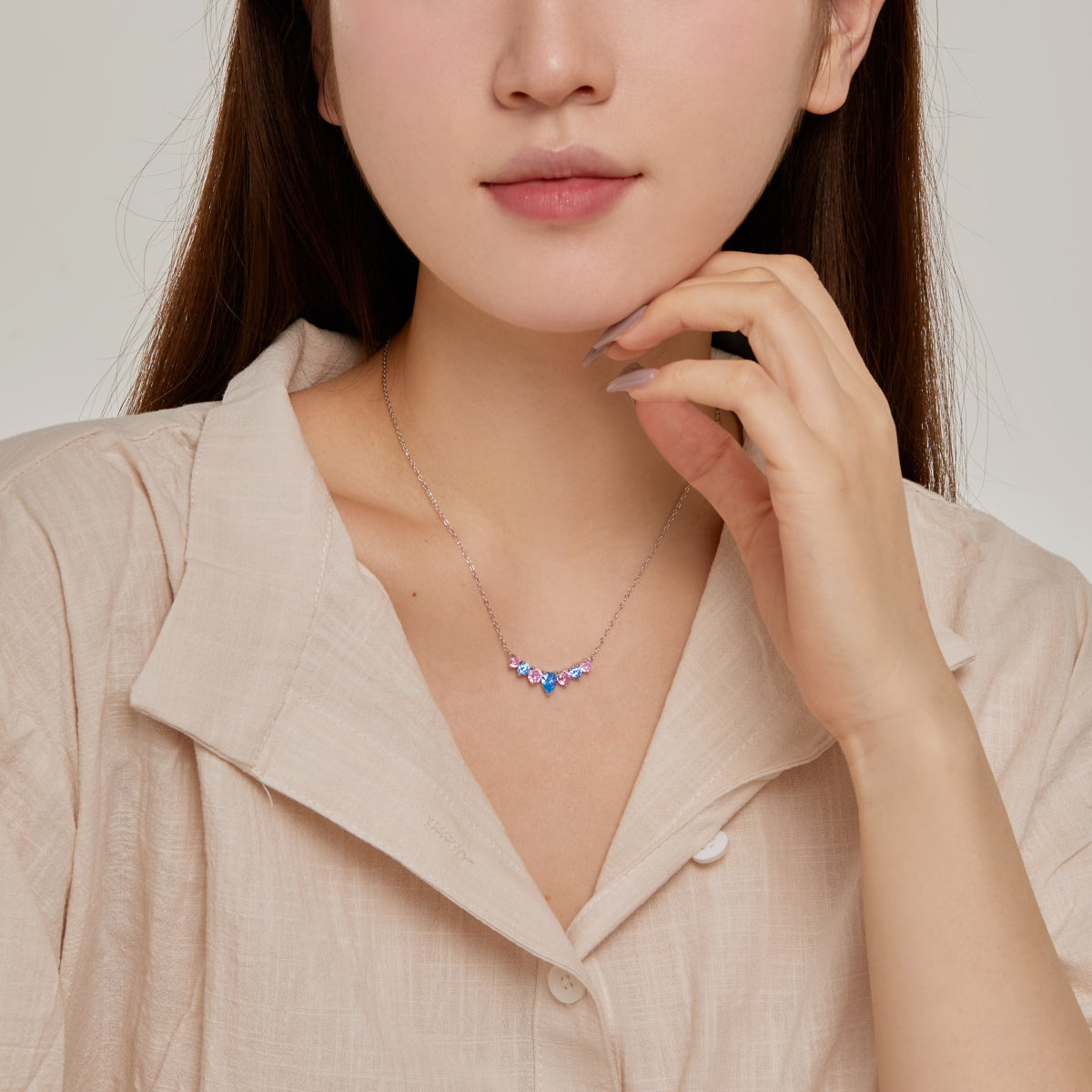 [Lumi Jewelry]Dainty Colorful Heart Necklace