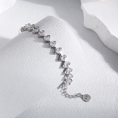 [Lumi Jewelry]0.5 Carat Ornate Princess Cut Daily Bracelet