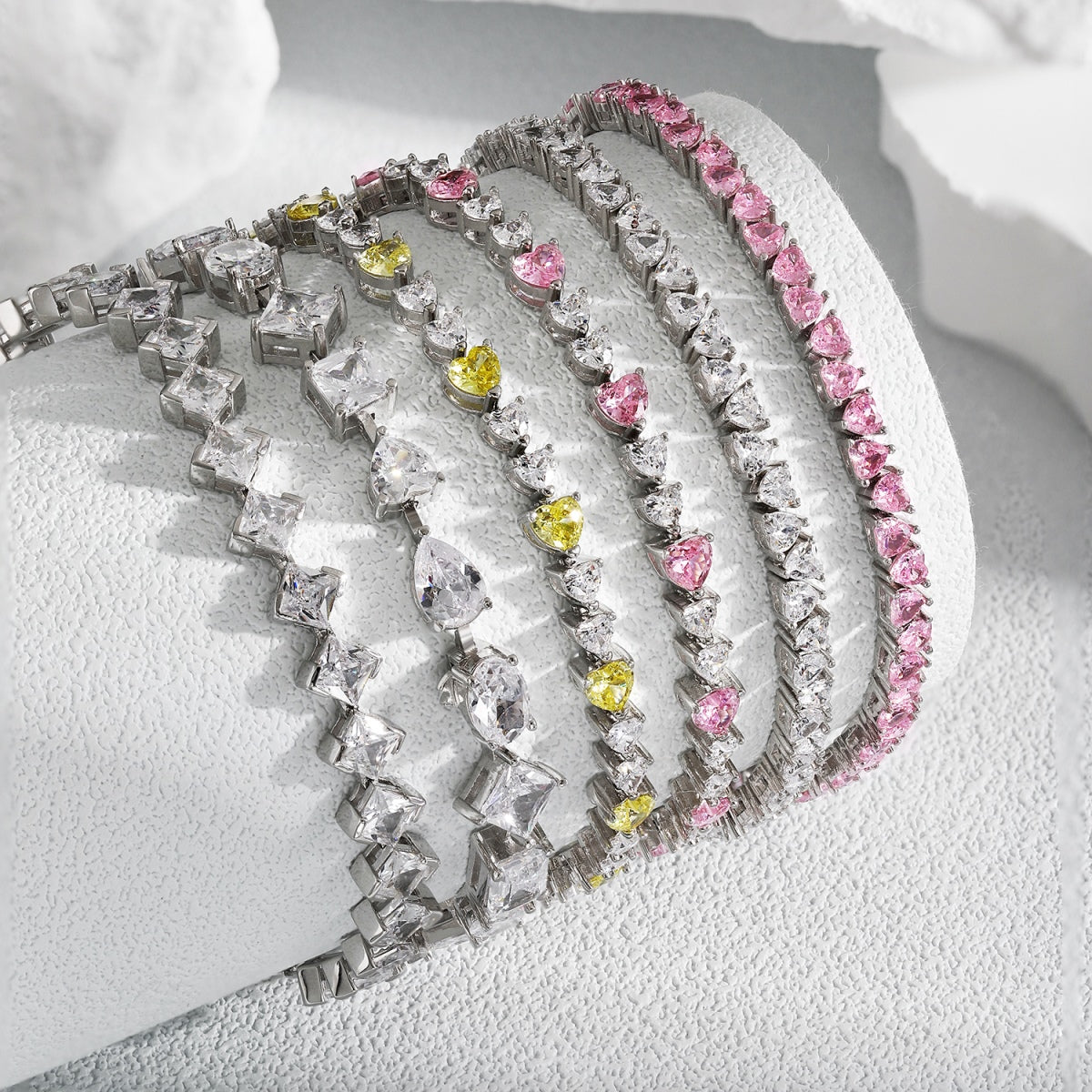 [Lumi Jewelry]Unique Exquisite Multi Cut Daily Bracelet