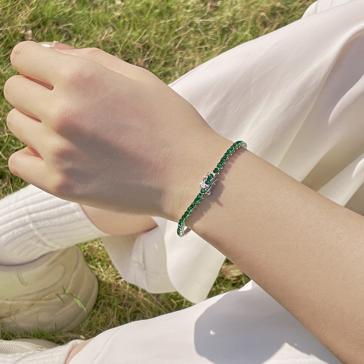 [Lumi Jewelry]Radiant Colorful Round Cut Party Bracelet