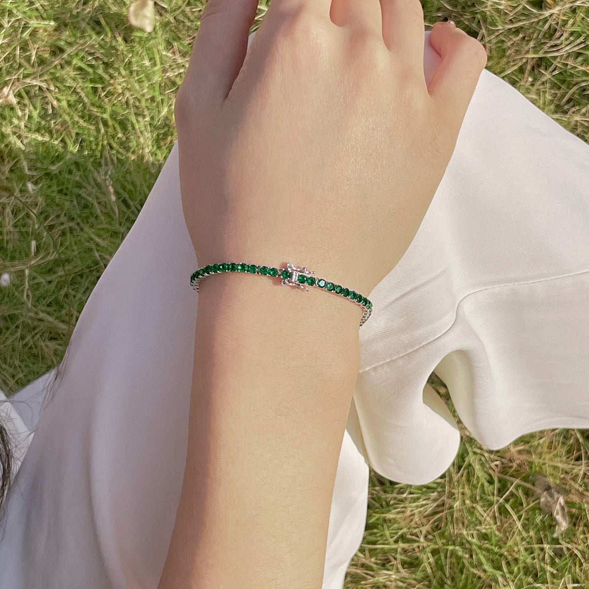 [Lumi Jewelry]Radiant Colorful Round Cut Party Bracelet