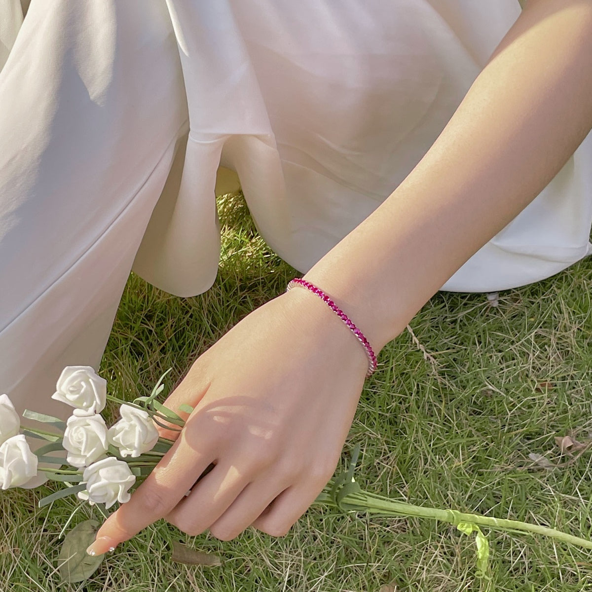 [Lumi Jewelry]Radiant Colorful Round Cut Party Bracelet