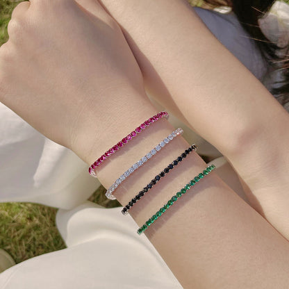 [Lumi Jewelry]Radiant Colorful Round Cut Party Bracelet