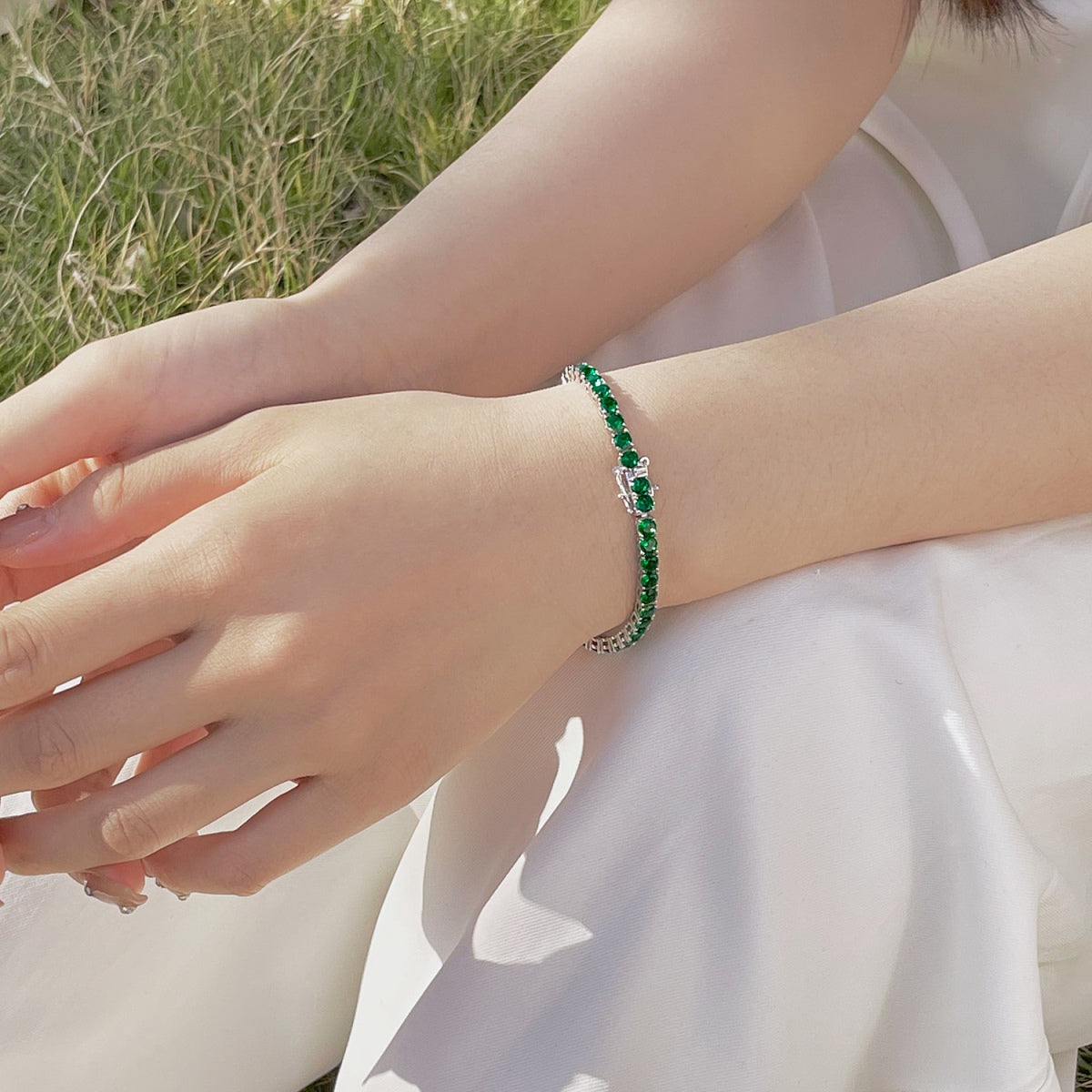 [Lumi Jewelry]Radiant Colorful Round Cut Party Bracelet