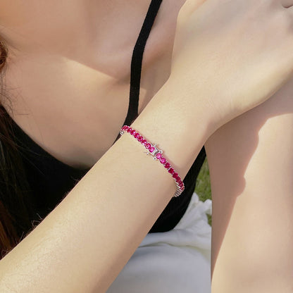 [Lumi Jewelry]Radiant Colorful Round Cut Party Bracelet
