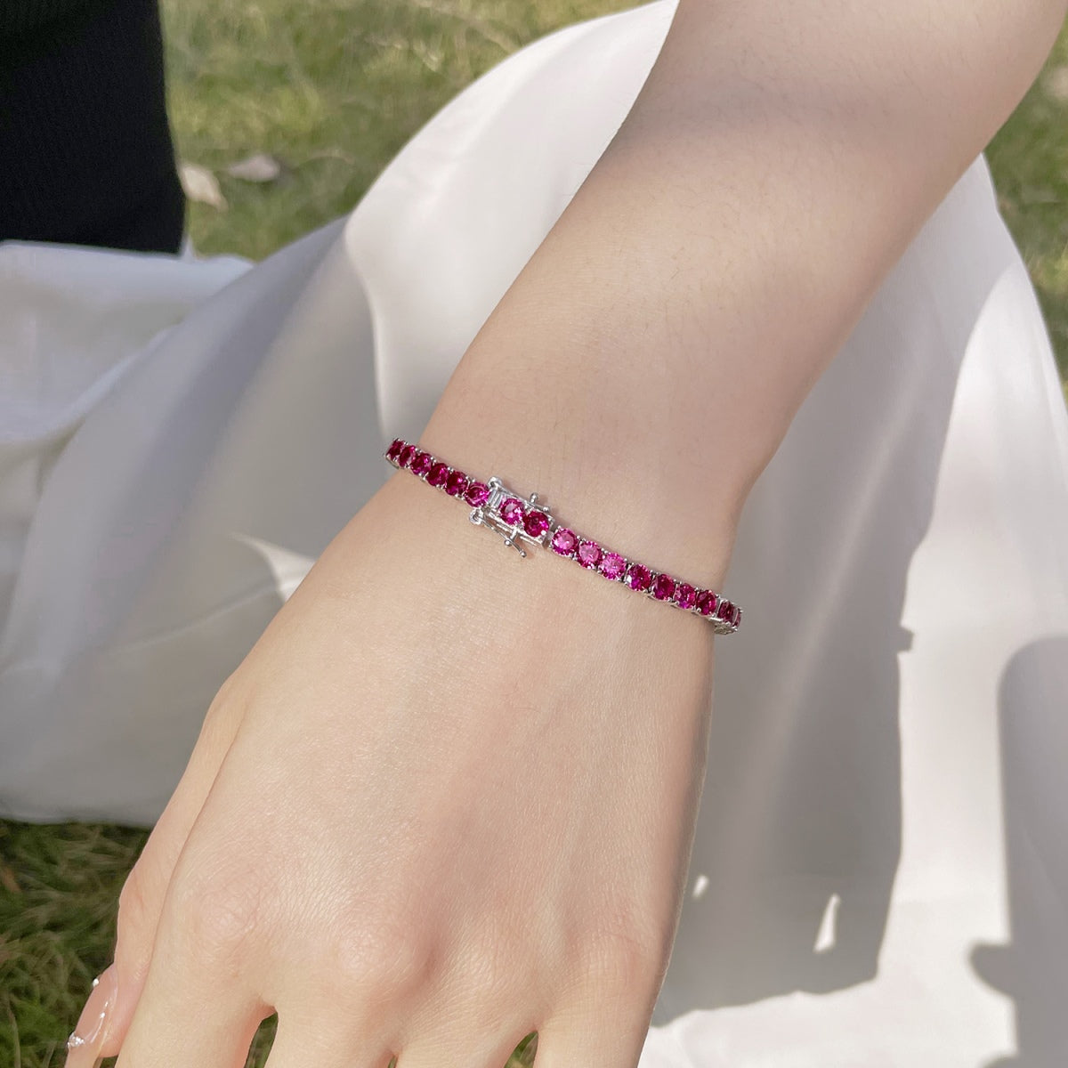 [Lumi Jewelry]Radiant Colorful Round Cut Party Bracelet