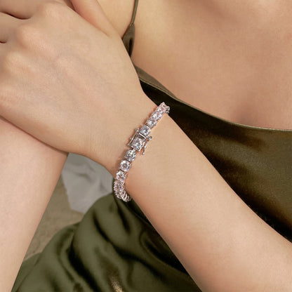 [Lumi Jewelry]0.75 Carat Dazzling Round Cut Wedding Bracelet