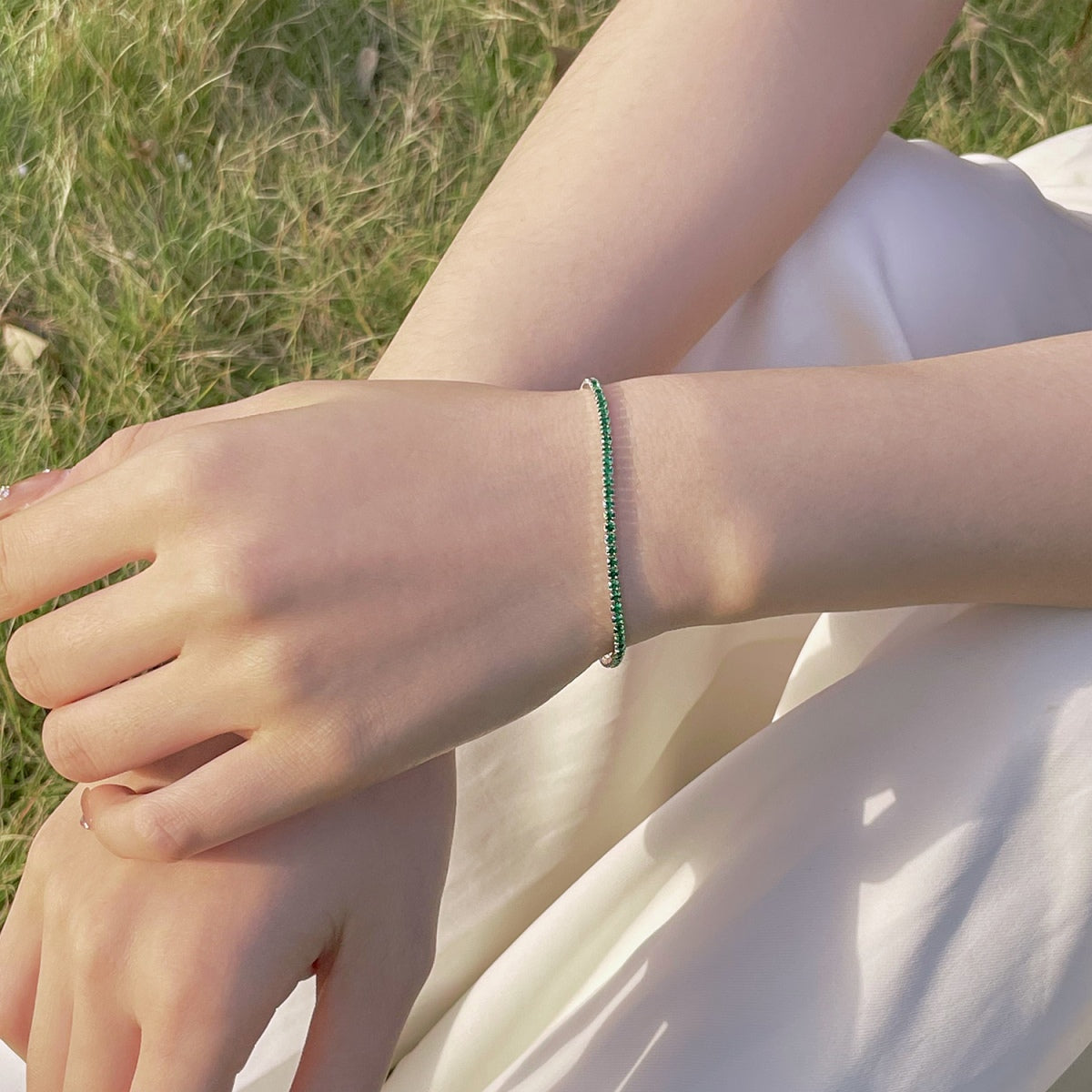 [Lumi Jewelry]Radiant Colorful Round Cut Party Bracelet