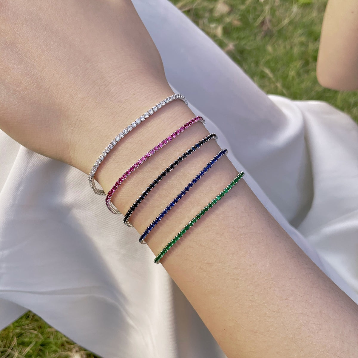 [Lumi Jewelry]Radiant Colorful Round Cut Party Bracelet