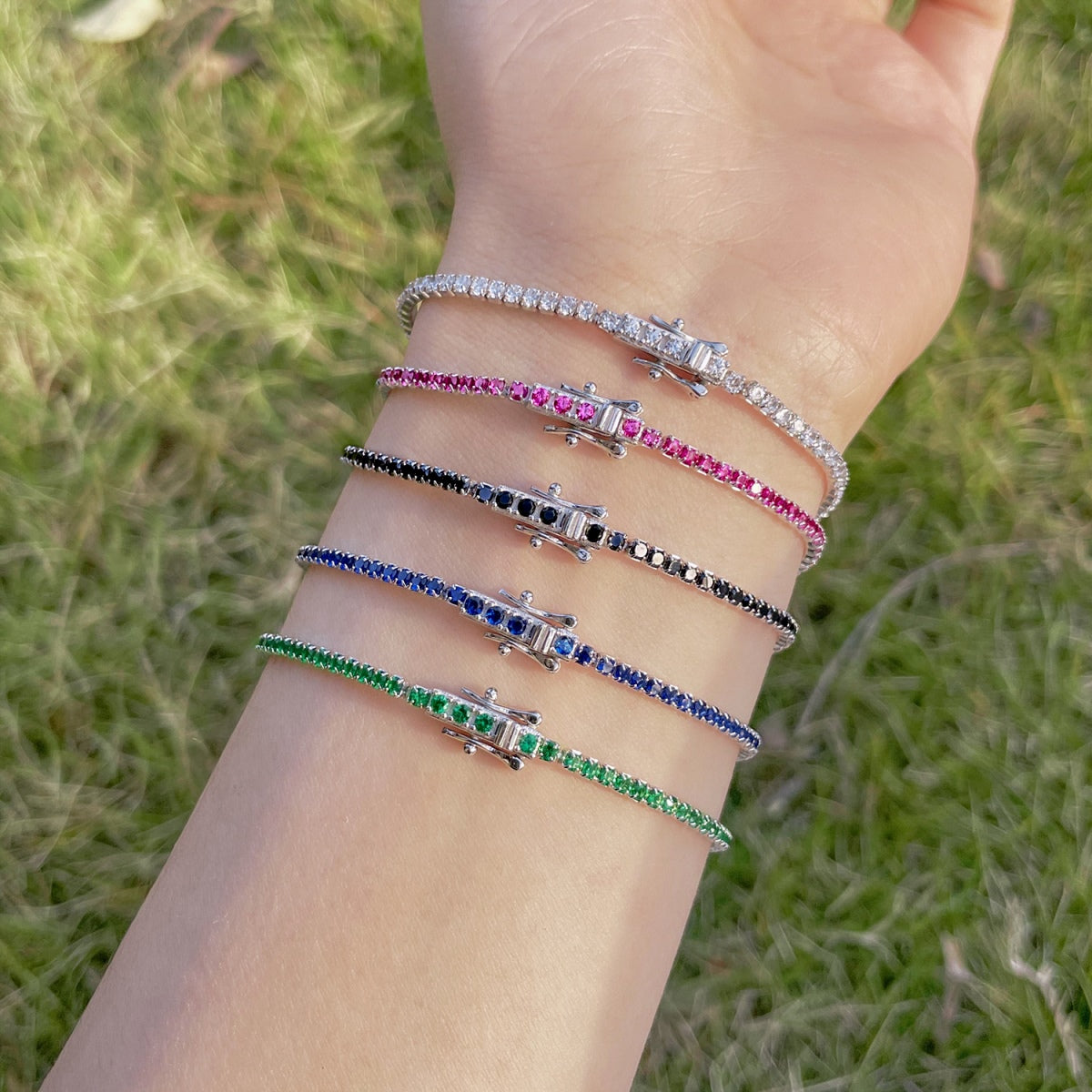 [Lumi Jewelry]Radiant Colorful Round Cut Party Bracelet