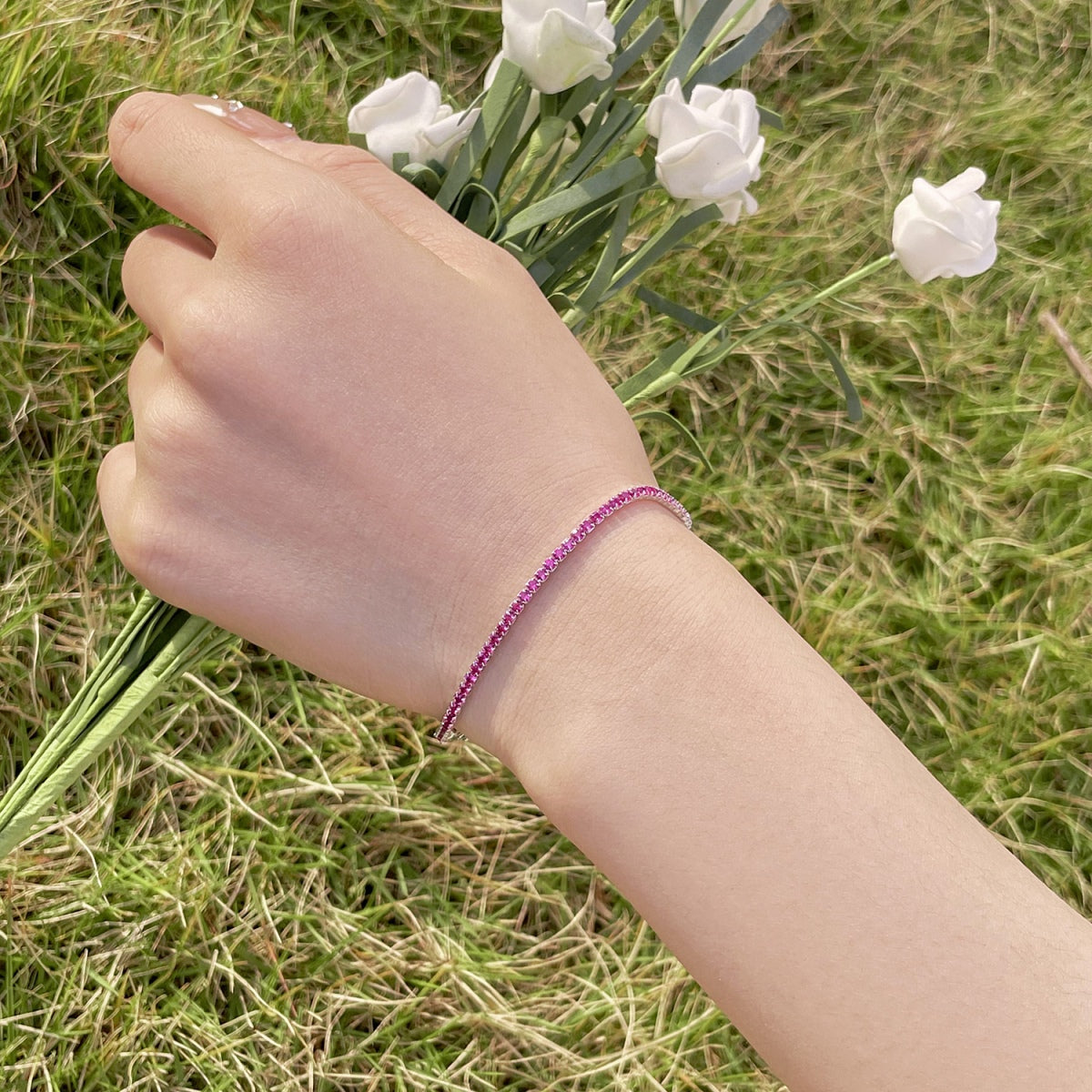 [Lumi Jewelry]Radiant Colorful Round Cut Party Bracelet