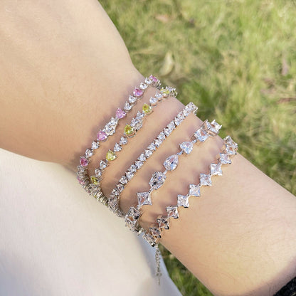 [Lumi Jewelry]0.5 Carat Ornate Princess Cut Daily Bracelet