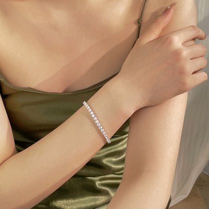 [Lumi Jewelry]Luxurious Ornate Round Cut Tennis Bracelet