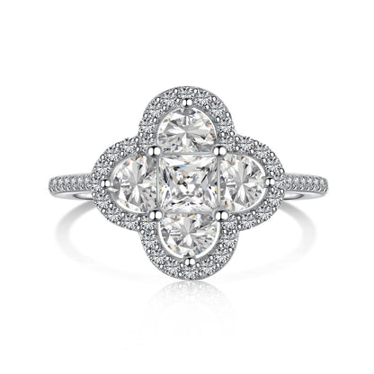 [Lumi Jewelry]Luxurious Eternity Flower Shape Banquet Ring
