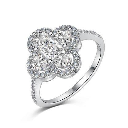 [Lumi Jewelry]Luxurious Eternity Flower Shape Banquet Ring