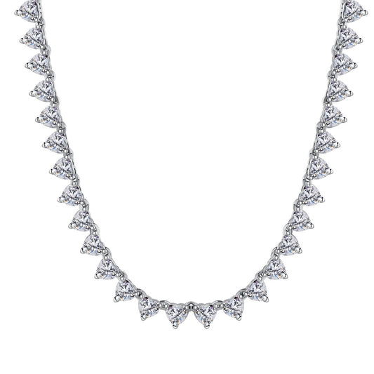 [Lumi Jewelry]Ornate Heart Cut Tennis Necklace
