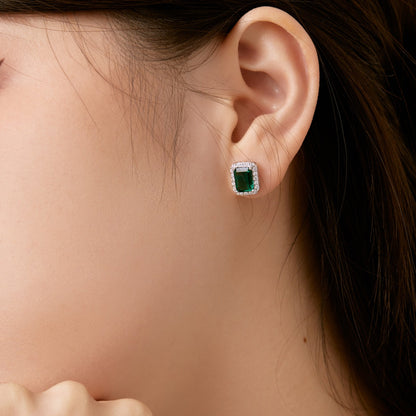 [Lumi Jewelry]Luxurious Dainty Emerald Cut Banquet Earrings