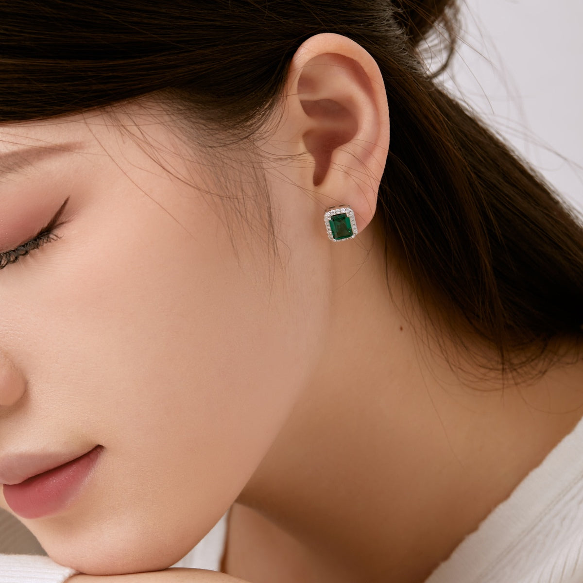 [Lumi Jewelry]Luxurious Dainty Emerald Cut Banquet Earrings
