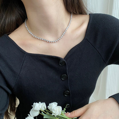 [Lumi Jewelry]Ornate Heart Cut Tennis Necklace