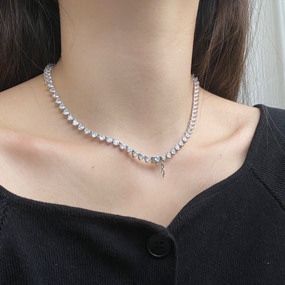 [Lumi Jewelry]Ornate Heart Cut Tennis Necklace