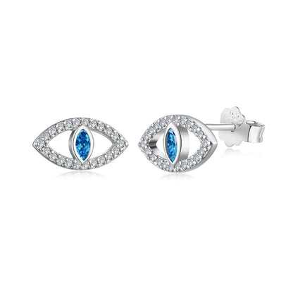 [Lumi Jewelry]Blue Devil Eyes Hollow Stud Earrings