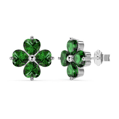 [Lumi Jewelry]Four-Leaf Clover Ball Earrings