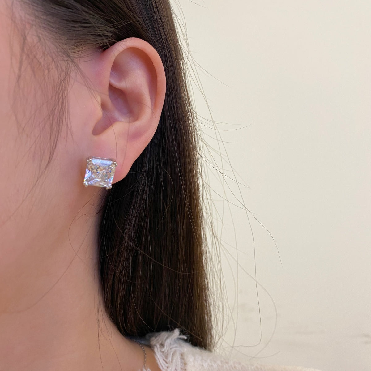 [Lumi Jewelry]Delicate Square Shape Earrings