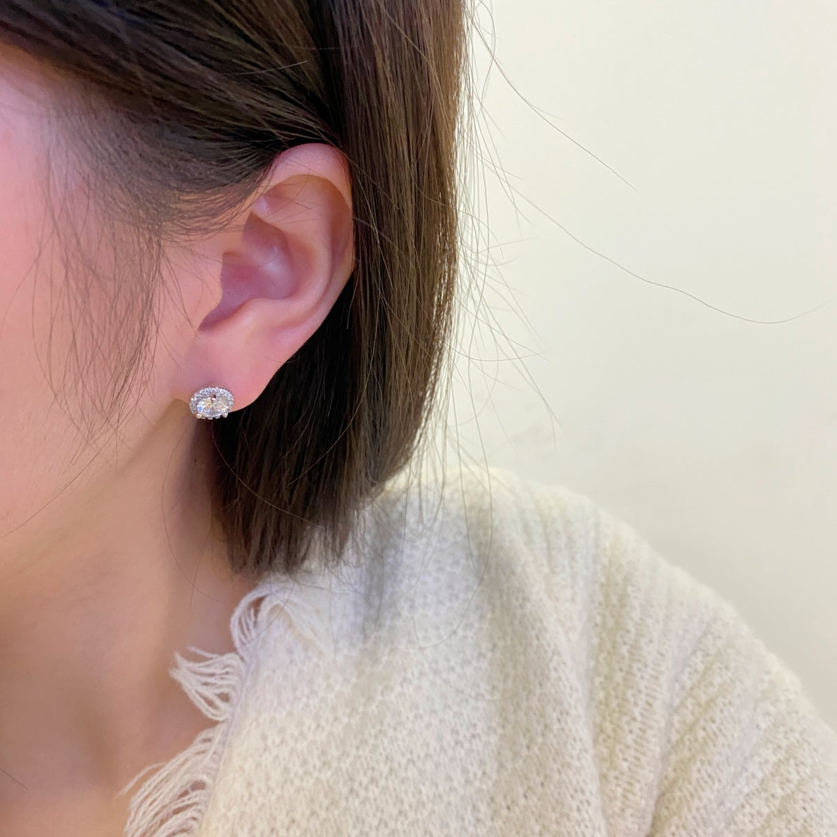 [Lumi Jewelry]Classic Princess Round Shape Earrings