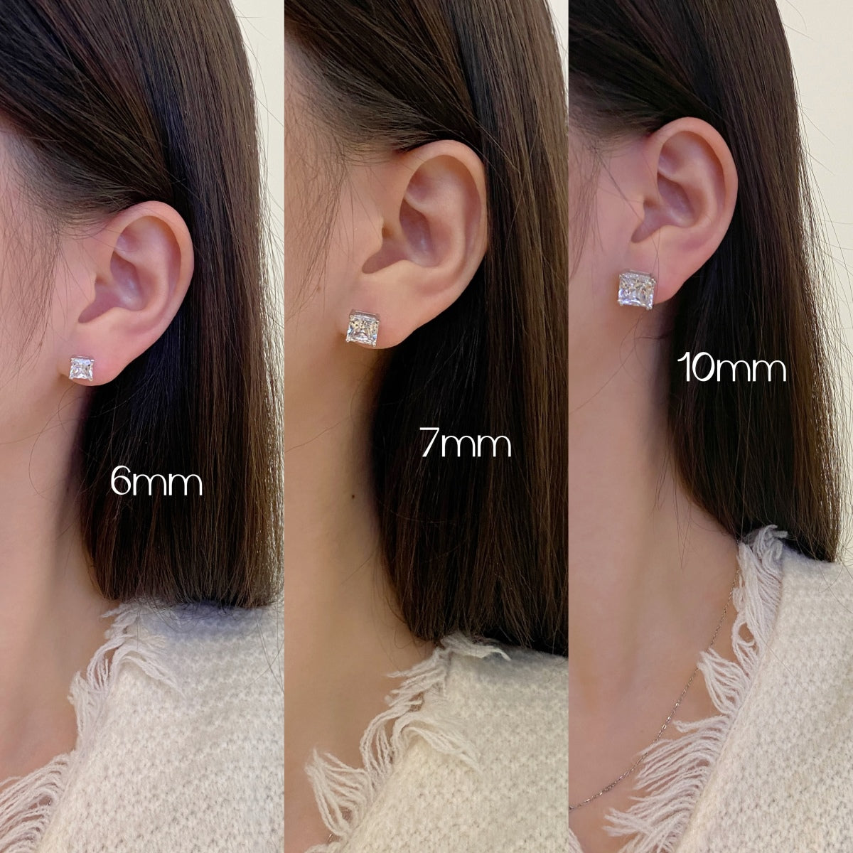 [Lumi Jewelry]Delicate Square Shape Earrings