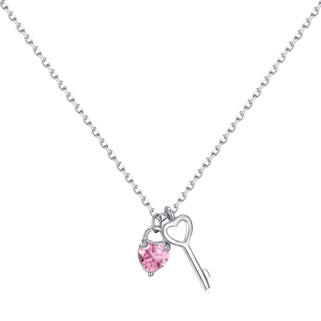 [Lumi Jewelry]Unique Heart Shape Key Pendent Necklace
