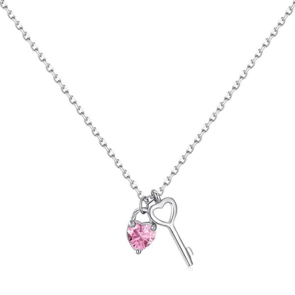 [Lumi Jewelry]Unique Heart Shape Key Pendent Necklace