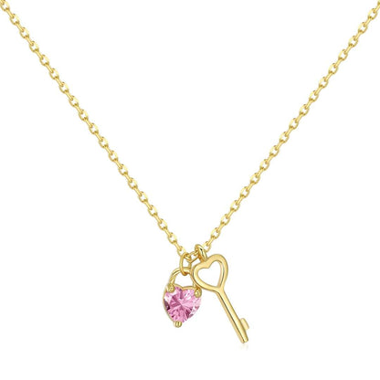 [Lumi Jewelry]Unique Heart Shape Key Pendent Necklace