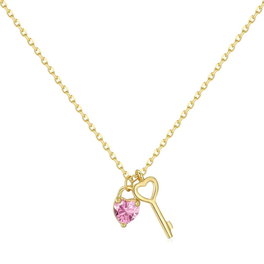 [Lumi Jewelry]Unique Heart Shape Key Pendent Necklace