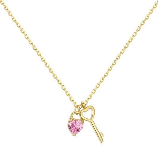 [Lumi Jewelry]Unique Heart Shape Key Pendent Necklace