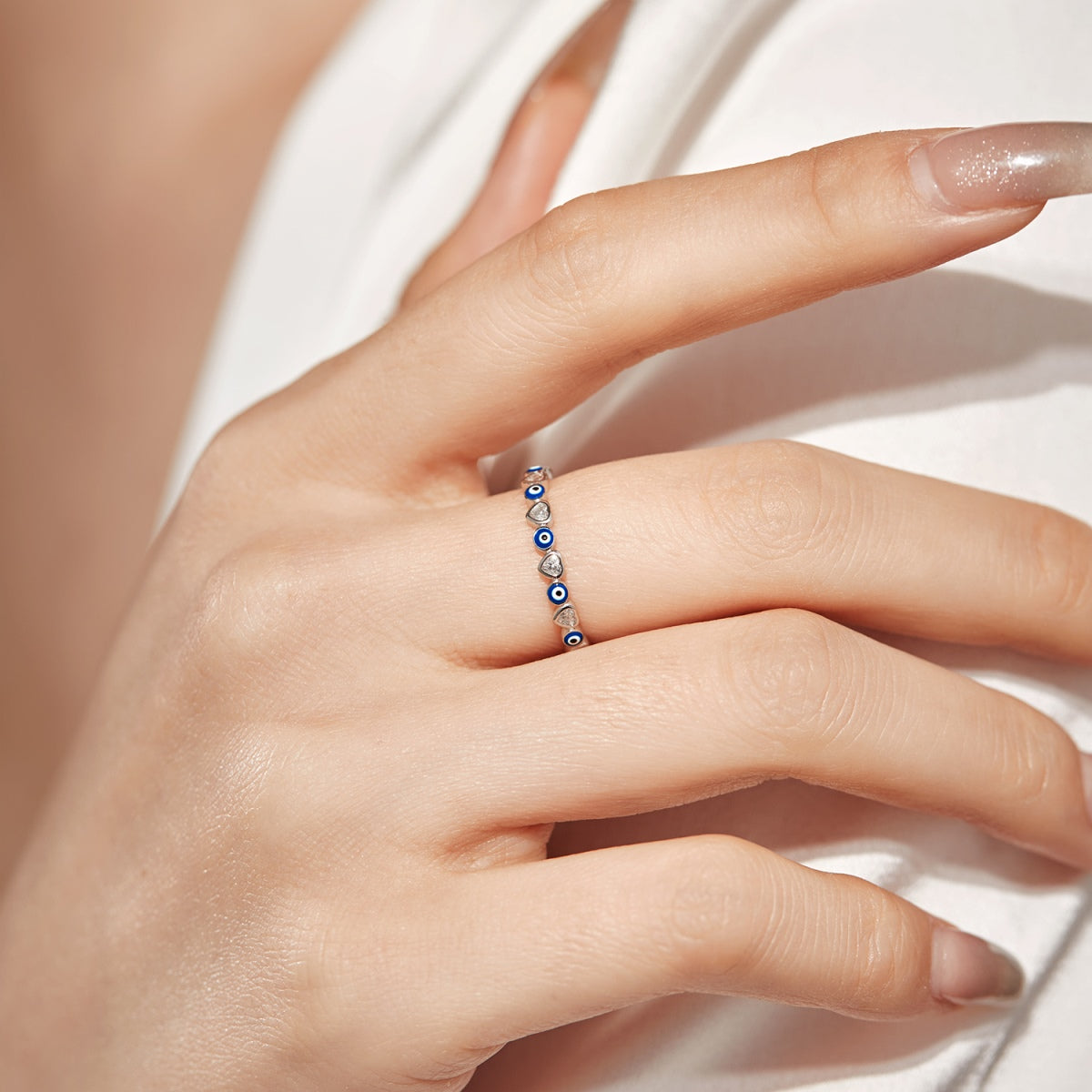 [Lumi Jewelry]Radiant Colorful Round Shape Daily Ring