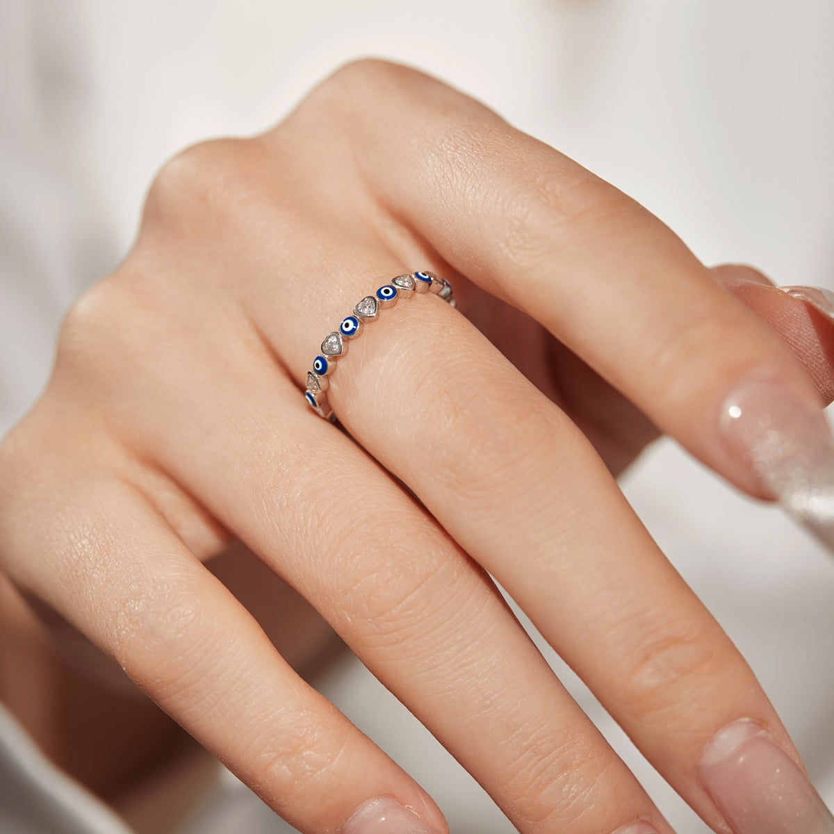 [Lumi Jewelry]Radiant Colorful Round Shape Daily Ring