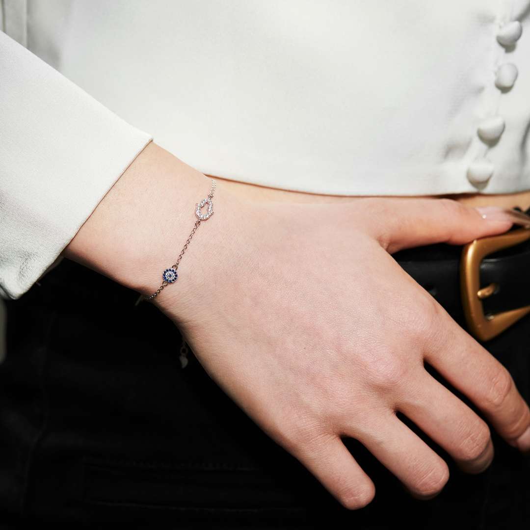 [Lumi Jewelry]Gost Shape & Round Shape Necklace