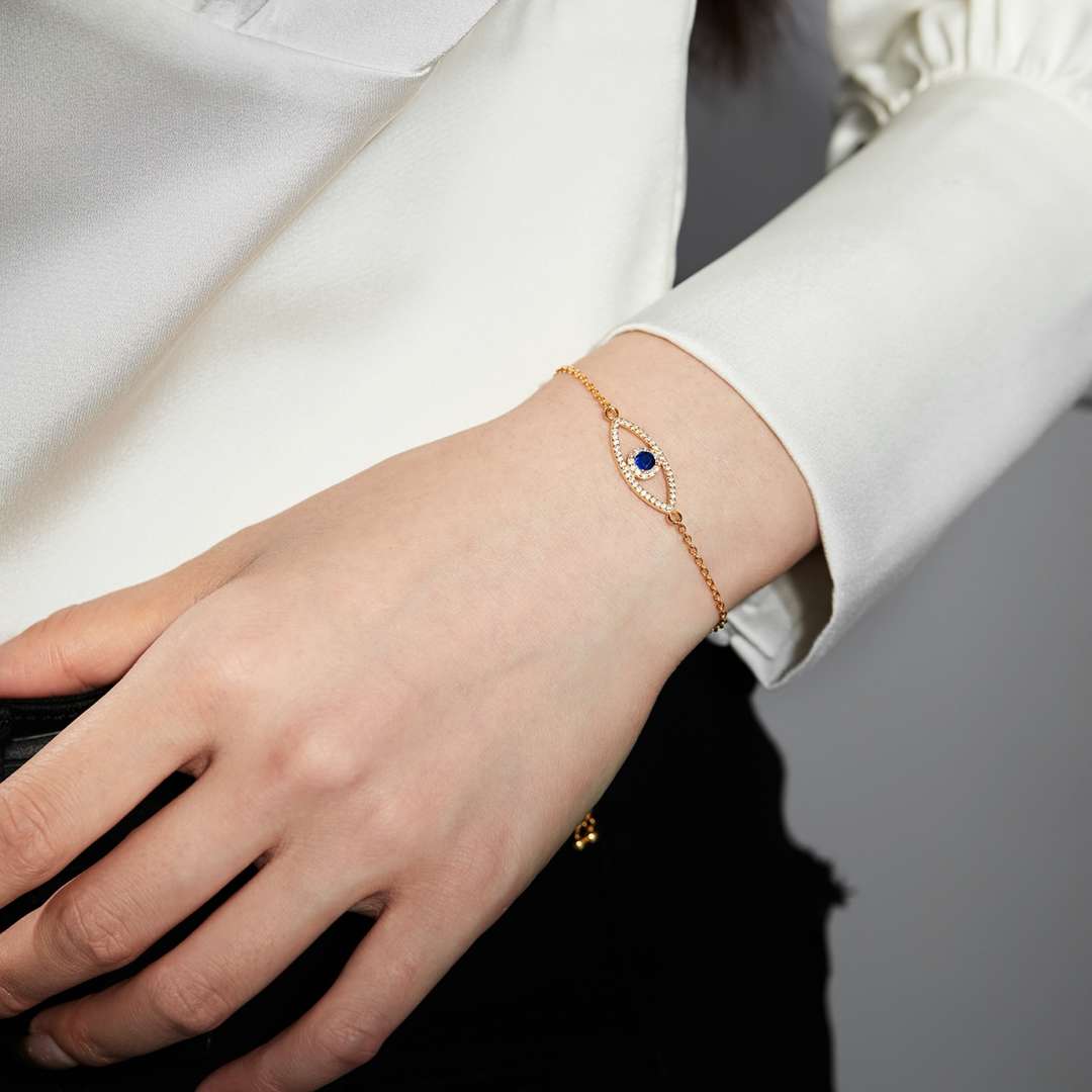 [Lumi Jewelry]Devil's Eye Hollow Design Bracelet
