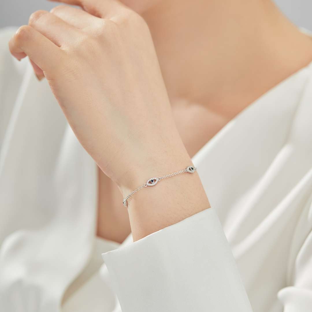 [Lumi Jewelry]Evil Eye Shape Pendent Necklace