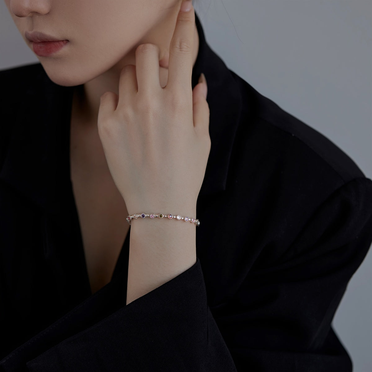 [Lumi Jewelry]Sparkling Exquisite Round Cut Party Bracelet