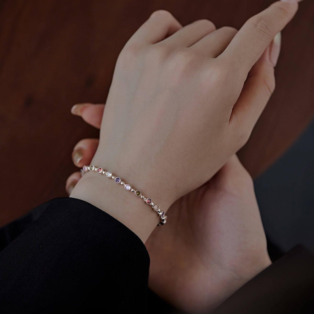 [Lumi Jewelry]Sparkling Exquisite Round Cut Party Bracelet