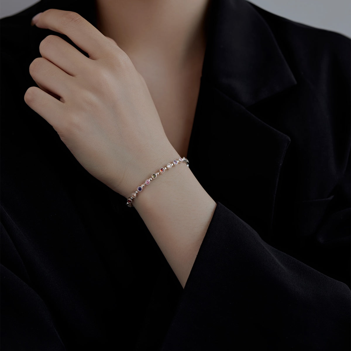 [Lumi Jewelry]Sparkling Exquisite Round Cut Party Bracelet